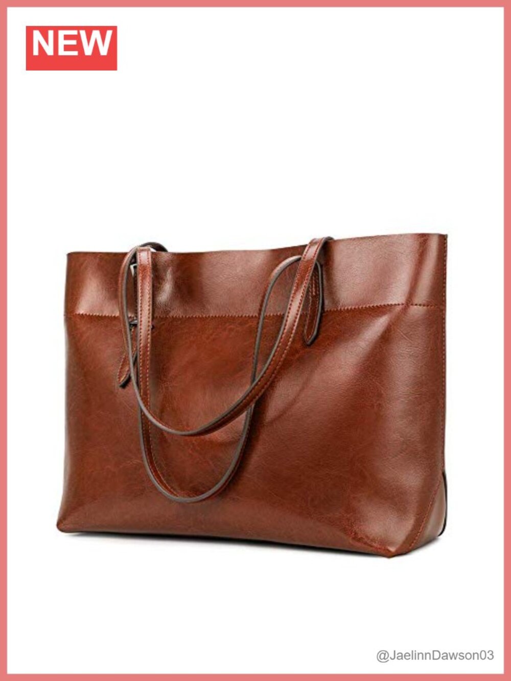 Genuine Leather Tote Bag Women Large Shoulder Purse Work Commuter Satchel